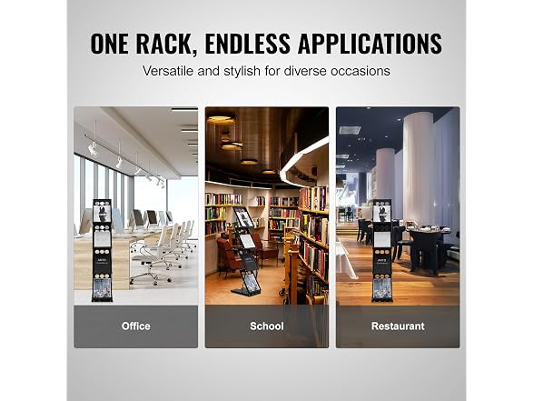 Foldable Magazine Display Rack, 4-Tier Brochure