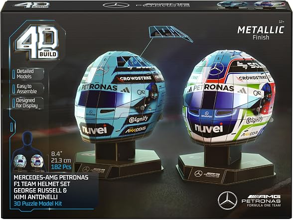 4D Build, Mercedes-AMG F1 Helmet Set 3D Model Kit
