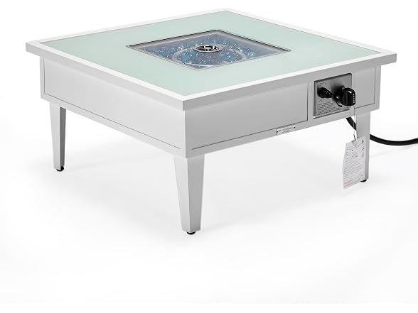 LeisureMod Walbrooke Modern Outdoor Square Fire Pit Table