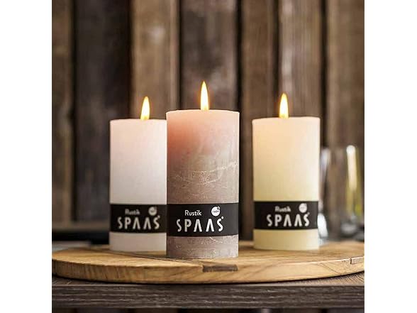 SPAAS Rustic White Pillar Candles
