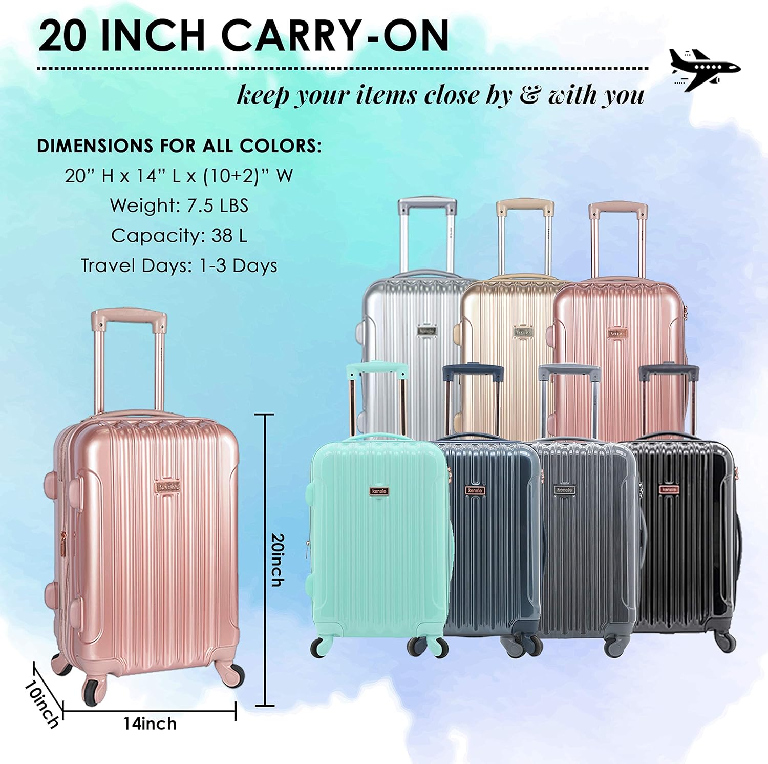 kensie Alma Hardside 20" Carry-On - Gallery 8