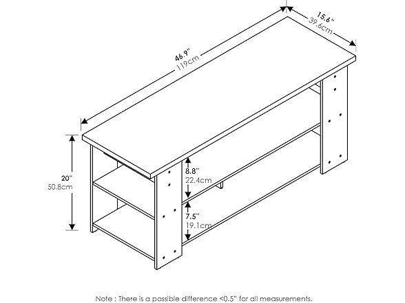 Furinno Jaya TV Stand Up to 55-Inch, White