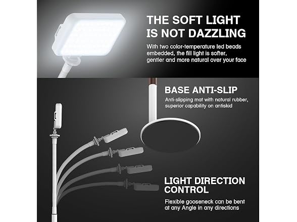 Anautin LED Desk Light With Stand, CRI97+ Selfie