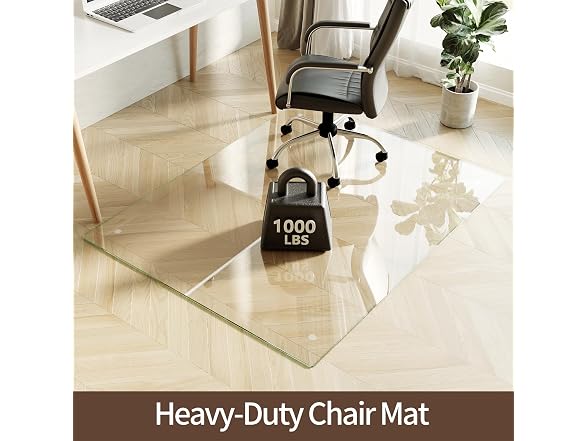 Koonmi Glass Chair Mat 60" x 48"
