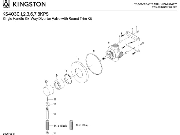 Kingston Brass Kingston KS4032KPS Six-Way Diverter