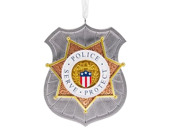 Hallmark Christmas Ornament, Police Badg