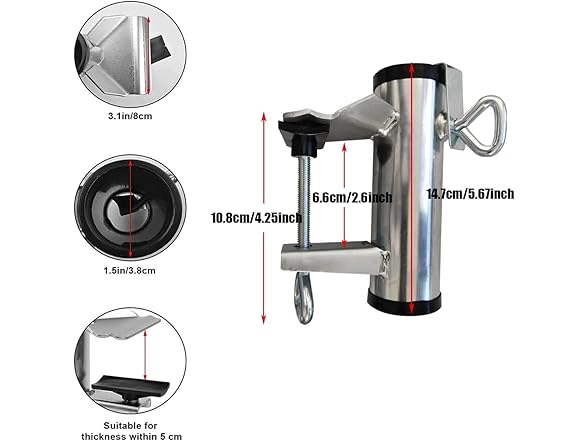 Cunguv 2Pieces Upgrade Umbrella Clamp Stand