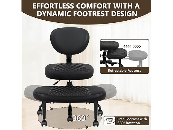 Ergonomic Cross Legged Office Chair with Wheels