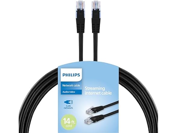 Philips Cat6 Ethernet Cable, Extra Long 14 or 25 Ft Cord
