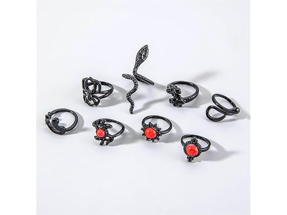 IS4U Gothic Black Rings Set