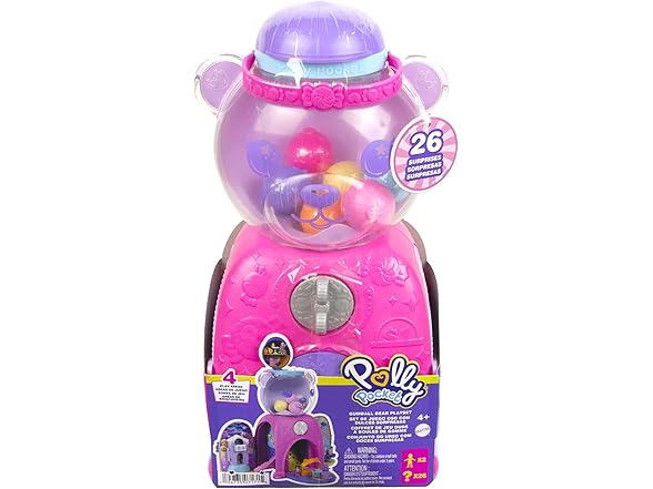 Polly Pocket Travel Toy, Gumball Bear Playset
