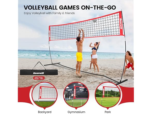 Bearwill 12FT Portable Volleyball Net