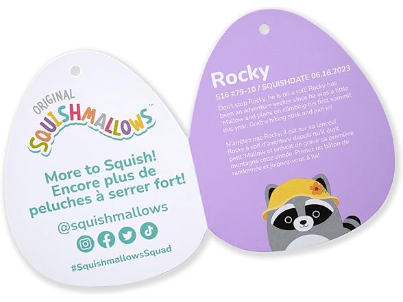 Squishmallows Original 14" Rocky Grey Raccoon