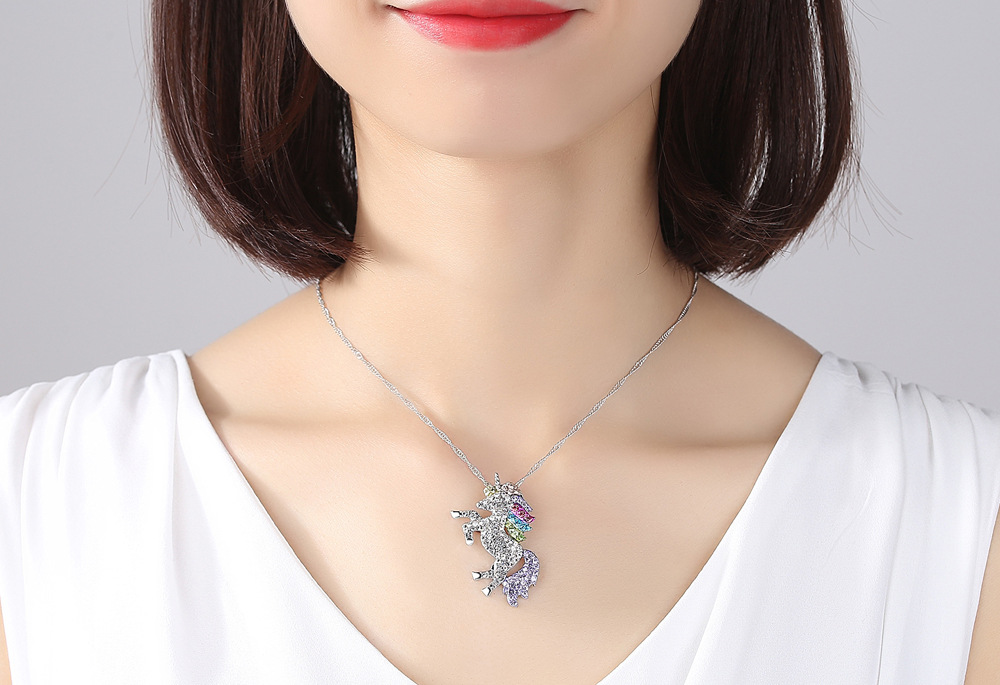 Crystal Unicorn Necklace - Gallery 9