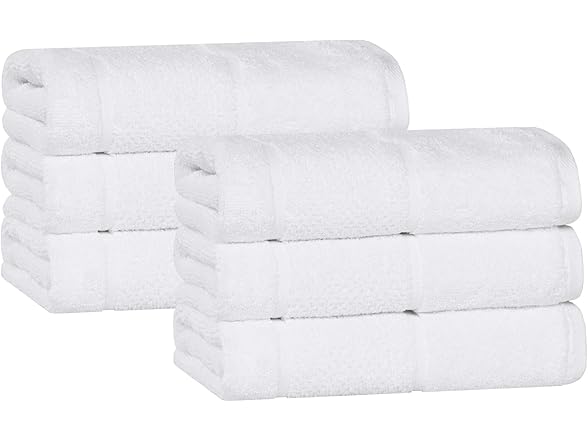 Superior 6PC Hand Towel, White