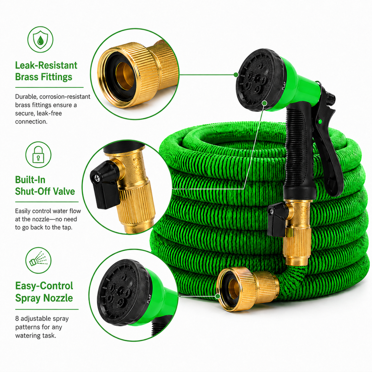 GrowGreen Expandable Garden Hose 50ft - Gallery 7
