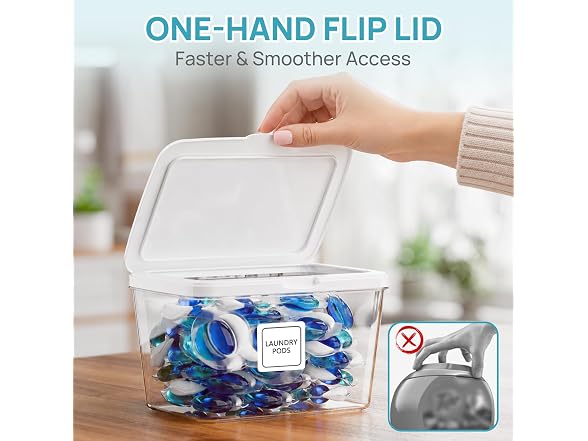 Vtopmart 4 Pack Laundry Room Storage Containers