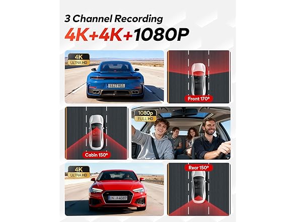 Terunsoul 3 Channel 4K Dash Cam