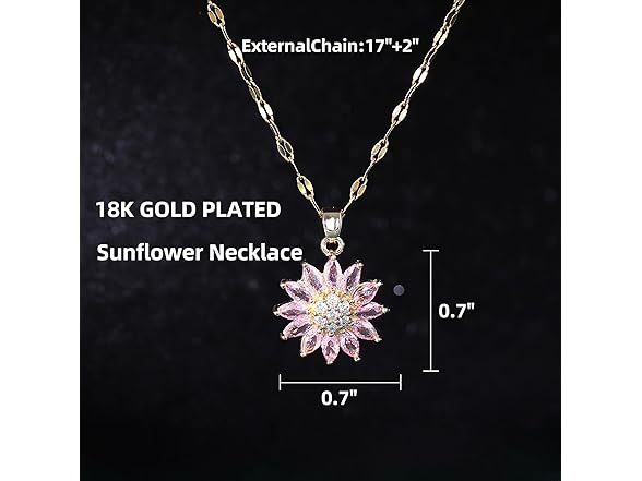 Procci Sunflower Necklace 18K Gold Plated