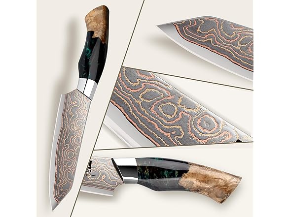 SHAN ZU 3.74 Inch Damascus paring knife