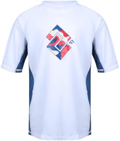 Kanu Surf Boys' Haywire UPF 50+ Sun Protective Rashguard Swim Shirt, Surf Camo White, 4T