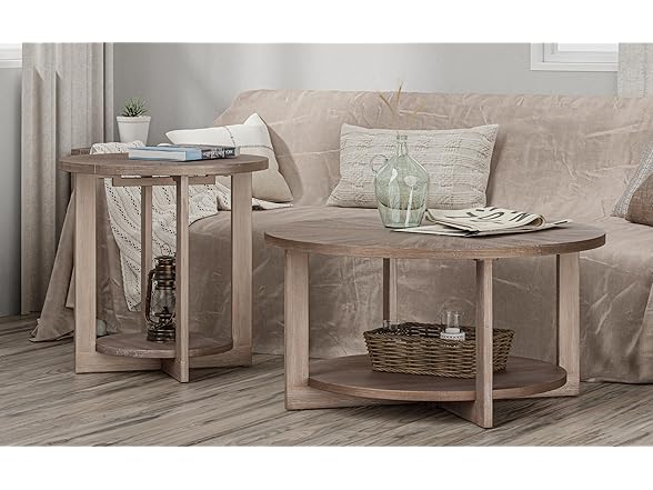COZAYH Round Wood Coffee Table