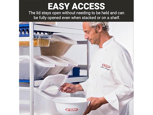 Araven Ingredient Bin 13 Gallons, 4 Count, White