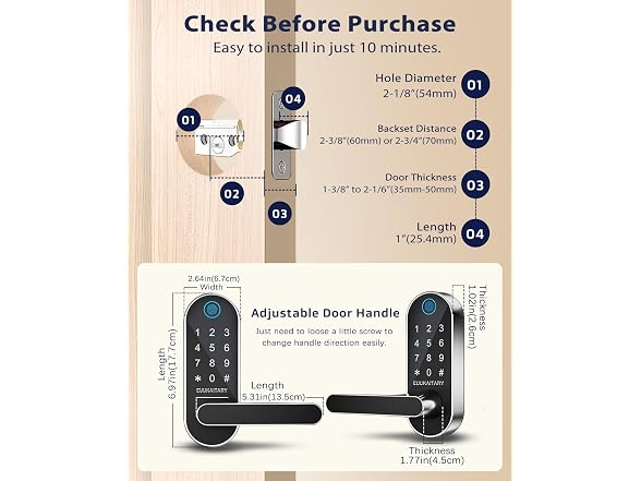 Fingerprint Smart Door Lock w/ WiFi