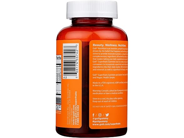 60CT Goli Nutrition Mixed Fruit Superfruits Gummies
