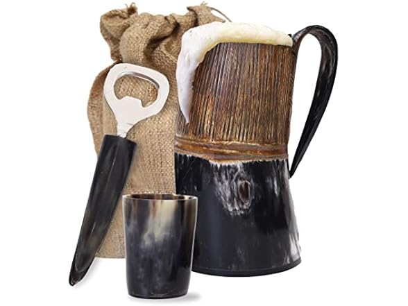 HLC Horn Mug Beer Mug for Men