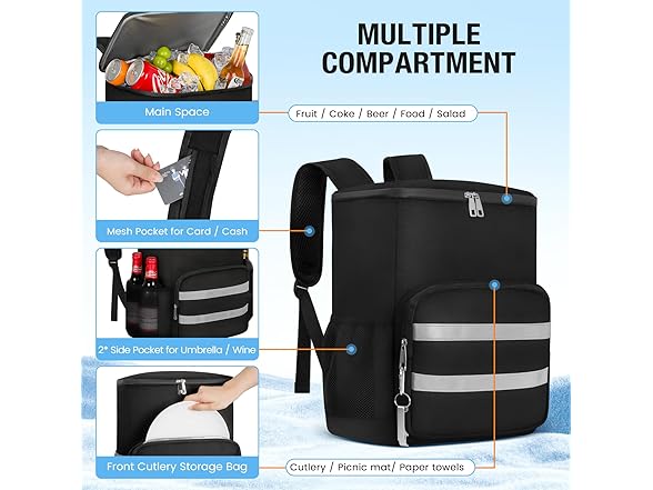 OCKLILY  54 Cans Backpack Cooler