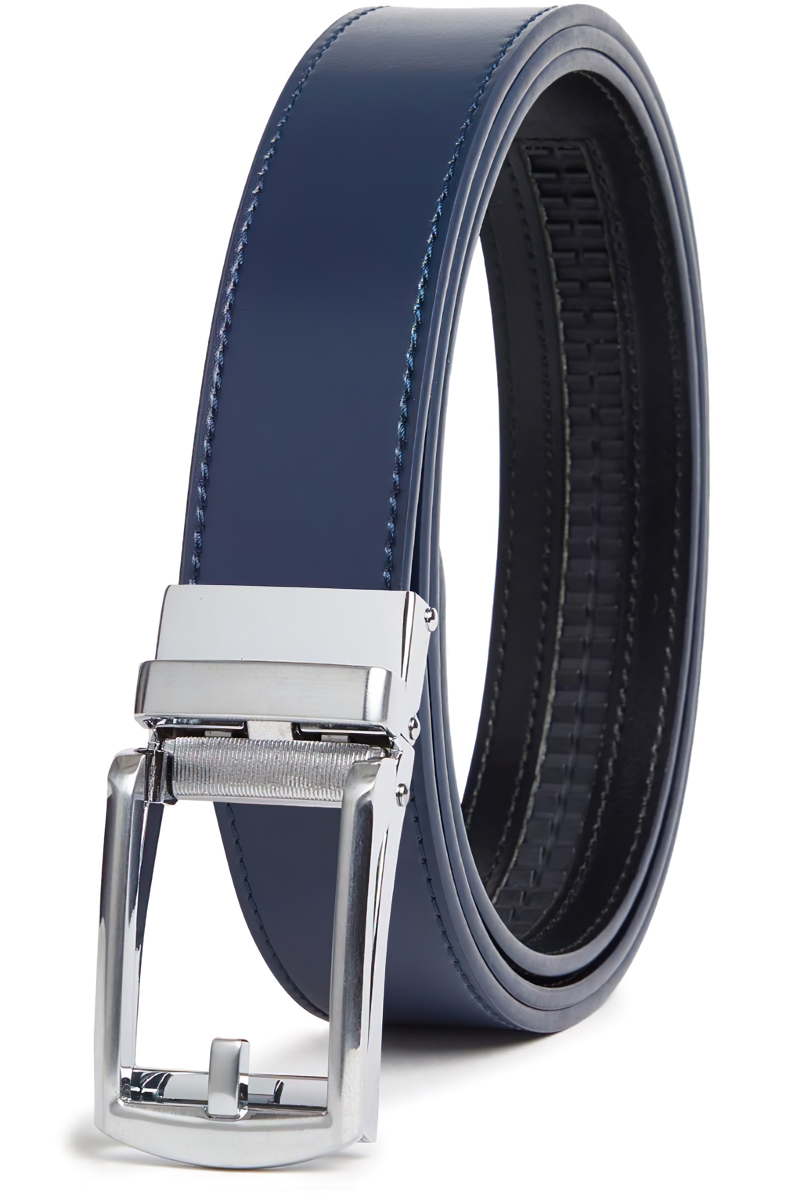 Carlo Fellini Mens Leather Ratchet Belt - Gallery 31