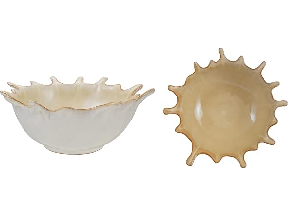 Creative Co-Op Stoneware Sunburst Artisan Bowl
