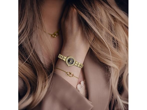 Jessica Simpson Watch Round Crystal Dial