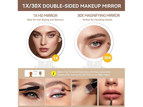 Auxmir 30X Magnifying Mirror with Light