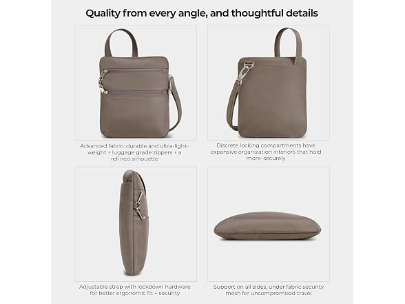 Travelon Anti-theft Classic Slim Double Zip Crossbody