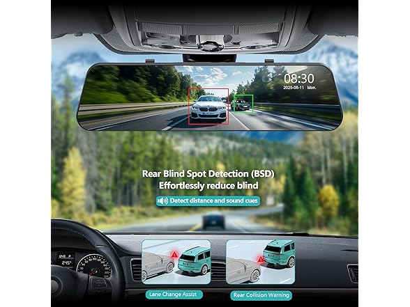 Roadwitness 4K Rear View Mirror Camera | 12in