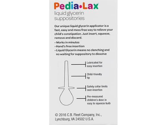 Fleet Pedia Lax Glycerin Supplements 6ct