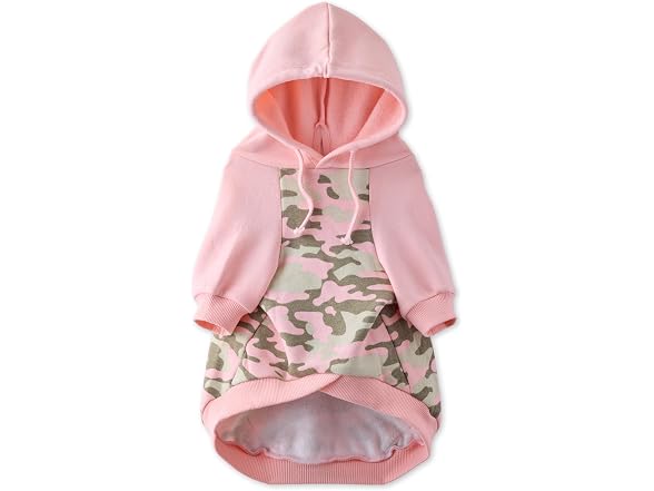 Pet Passion Rocky II Dog Hoodie, Pink Half Camo, XXXS