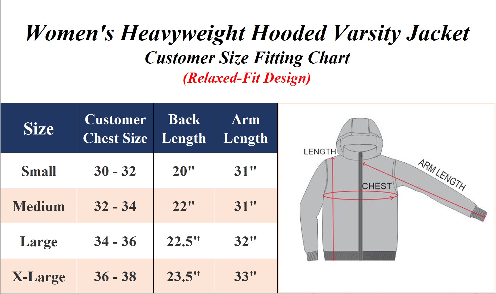 Womens Heavyweight Hooded Varsity Jacket - Gallery 12