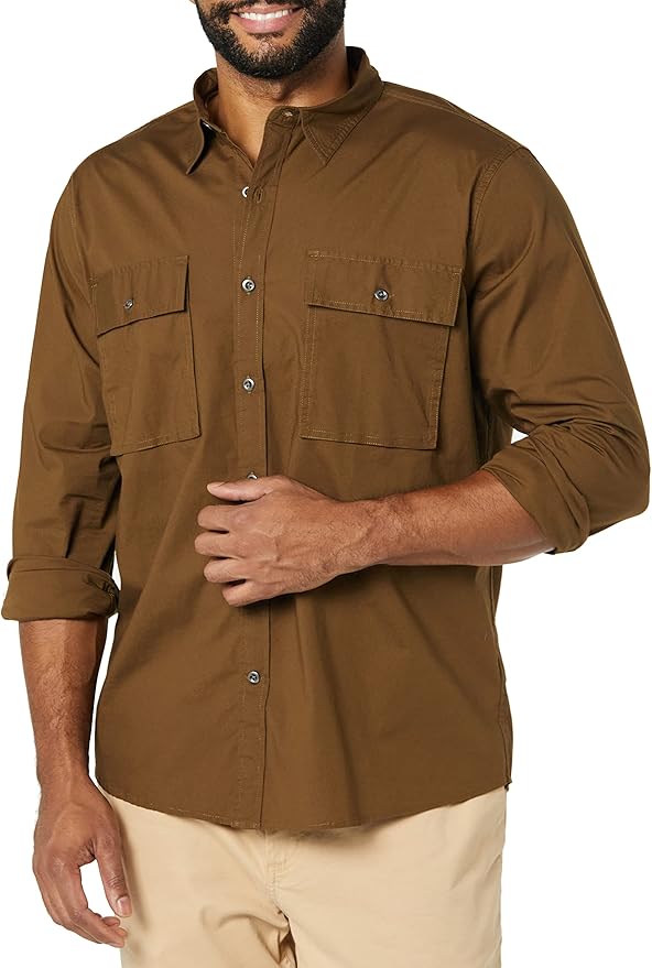 Amazon Essentials Mens StandardFit LS 2Pocket Utility Shirt - Gallery 10