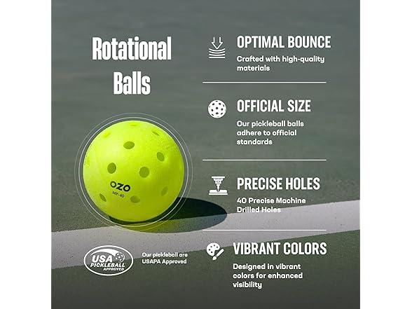 OZO Pickleball - Set of 9 Outdoor Balls