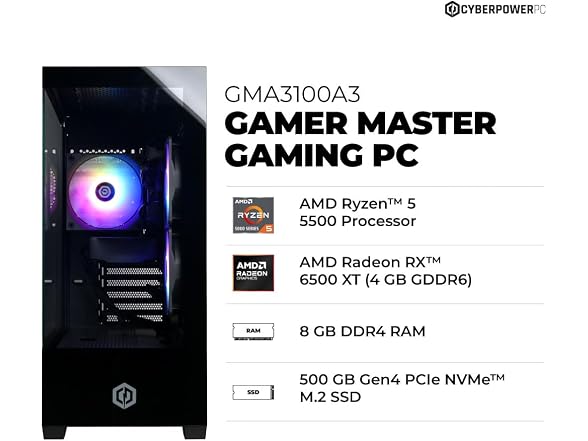 CyberPowerPC (R5 5500, RX 6500 XT)