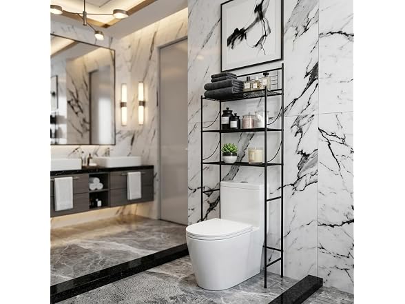 Bath Bliss 3-Tier Over Toilet Rack Black