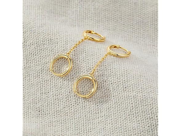 MOMELF Gold Hoop Earrings Women 14K