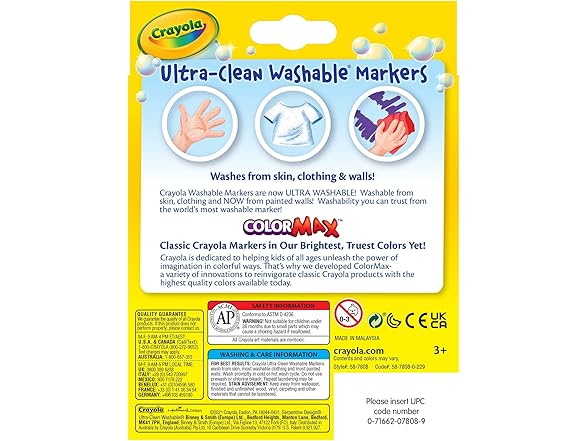 Crayola Washable Markers, Broad Point