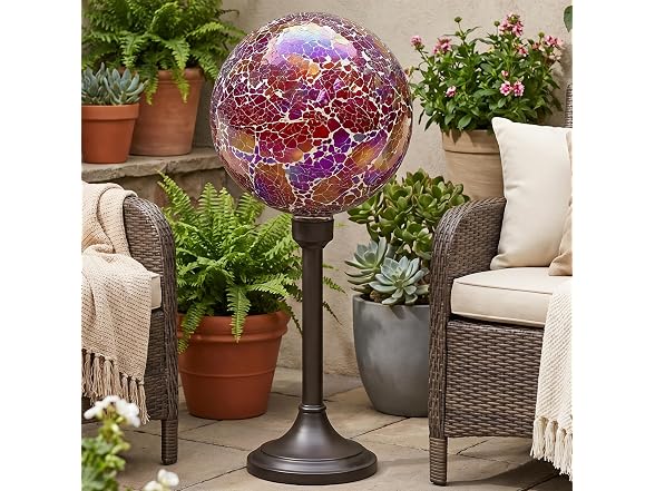 Sunnydaze 10" Pearl Pink Crackled Globe