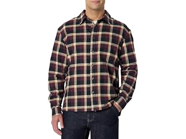 $9.99, Was $29.90, 66% Off! Amazon Essentials Men Relaxed-fit Flannel Shirt dealfomo