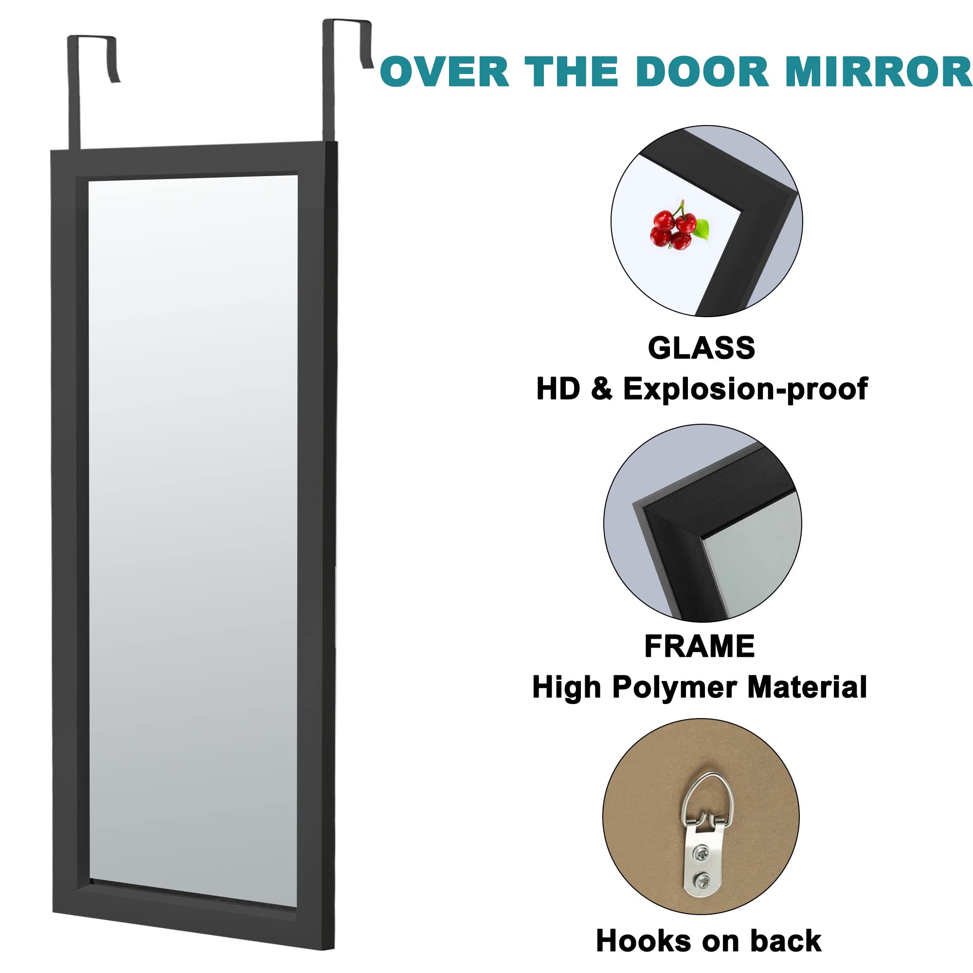 NeuType 44" x 16" Over The Door Mirror - Gallery 12