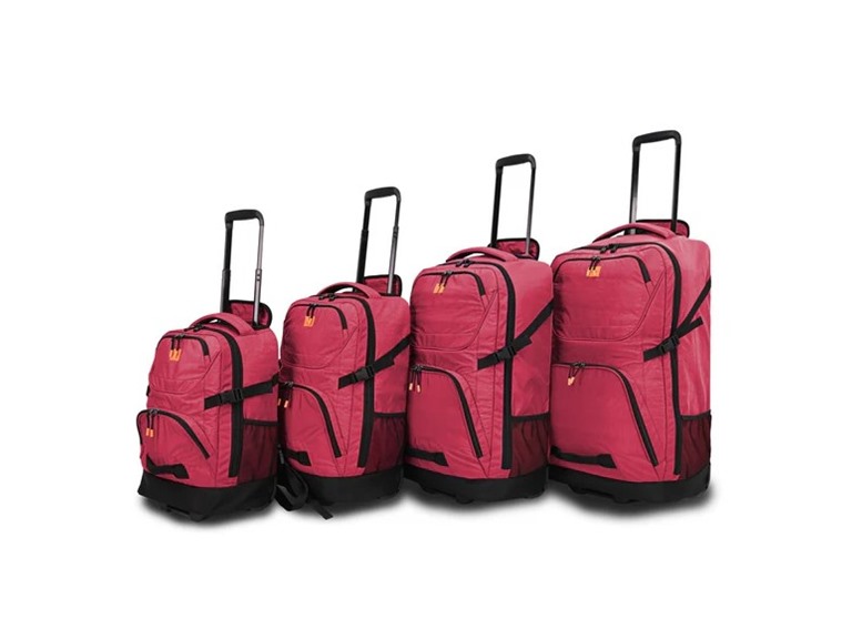 Tucci SCORRE 4pc Wheeled backpack Set, Pink